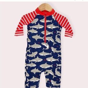 Baby Boden rashguard long sleeve sharks size 6-12 months